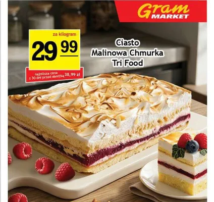 Ciasto Malinowa Chmurka Tri Food promocja w Gram Market