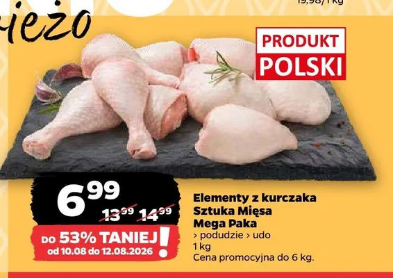 Elementy z kurczaka Sztuka Mięsa Mega Paka promocja w Netto