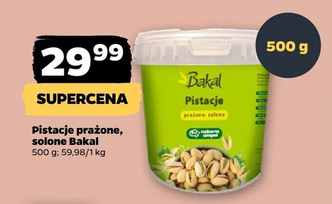 Pistacje prażone solone Bakal promocja w Netto
