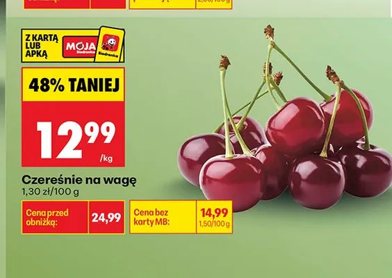 Czereśnie na wagę promocja w Biedronka