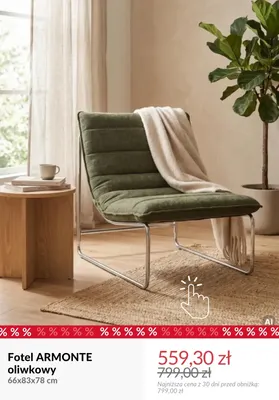 Fotel Armonte oliwkowy 66x83x78 cm promocja w Homla