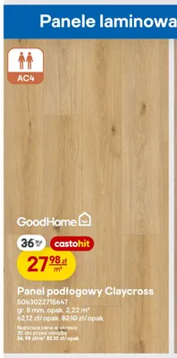 Panel podłogowy laminowany GoodHome Claycross promocja w Castorama
