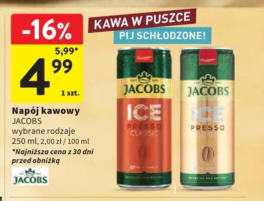 Napój kawowy Jacobs Ice Presso Latte promocja w Intermarche
