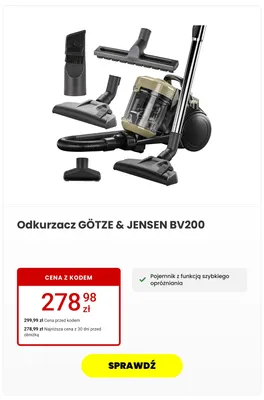 Odkurzacz Götze & Jensen BV200 promocja w Media Expert