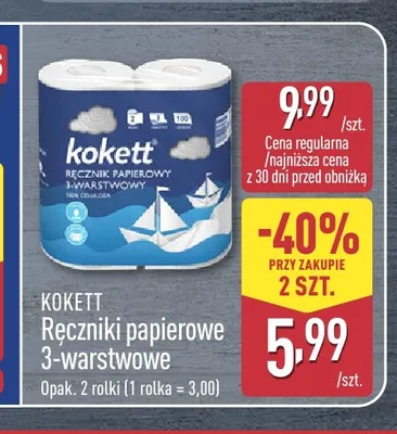 Ręczniki papierowe 3-warstwowe Kokett promocja w Aldi