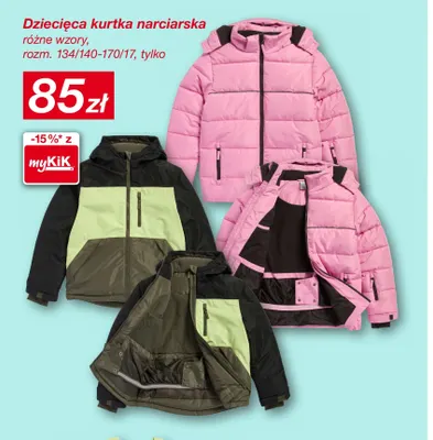 Dziecięca kurtka narciarska rozm. 134/140-170/17 promocja w KiK