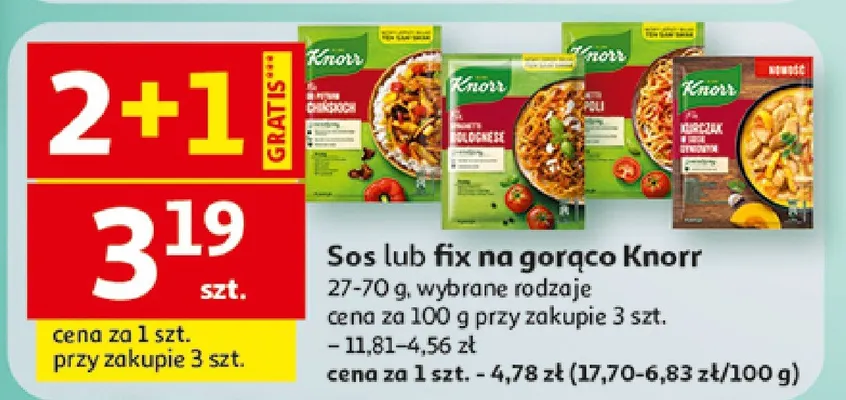 Sos lub fix na gorąco Knorr promocja w Auchan