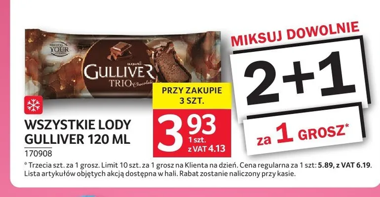 Lody Gulliver 120 ml promocja w Selgros
