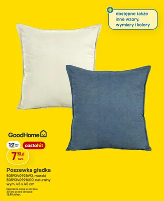 Poszewka gładka 45x45 cm GoodHome promocja w Castorama