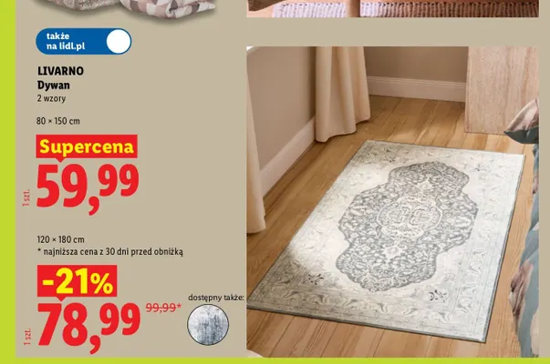 Dywan Livarno 120x180 cm promocja w Lidl