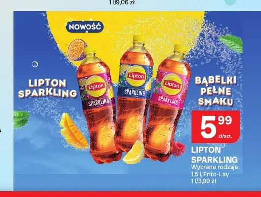 Napój gazowany Lipton Sparkling Lemon promocja w Chorten