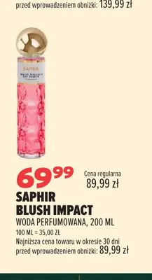 Woda perfumowana Saphir Blush Impact promocja w Drogerie Natura
