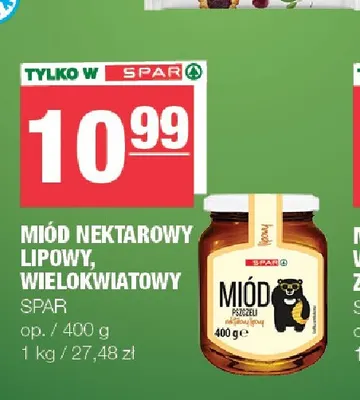 Miód nektarowy lipowy Spar promocja w SPAR
