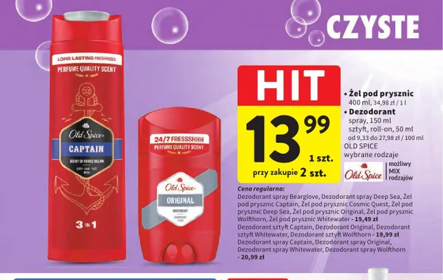 Żel pod prysznic Old Spice Captain promocja w Intermarche