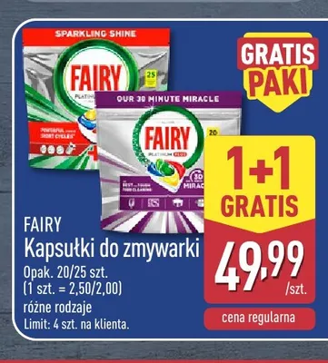 Kapsułki do zmywarki Fairy promocja w Aldi