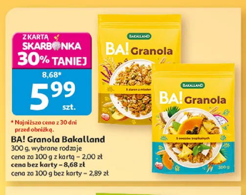 BA! Granola 5 ziaren z miodem Bakalland promocja w Auchan