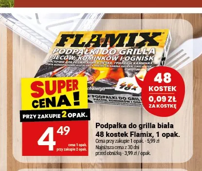 Podpałka do grilla biała Flamix promocja w Twój Market