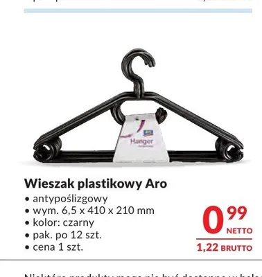 Wieszak plastikowy Aro promocja w Makro