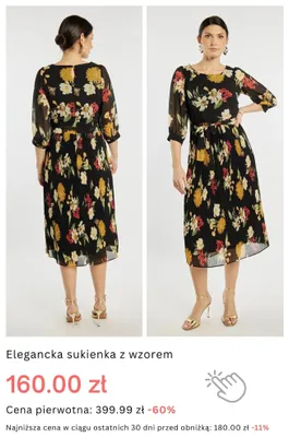 Sukienka elegancka z wzorem promocja w Monnari