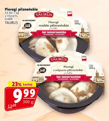 Pierogi pilzneńskie ruskie Taurus promocja w Prim Market