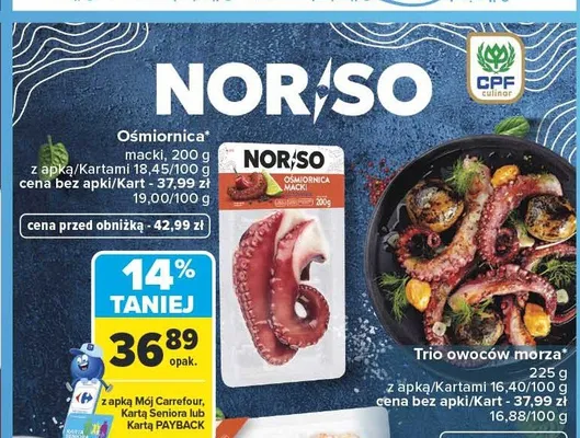 Ośmiornica macki Nor/So promocja w Carrefour