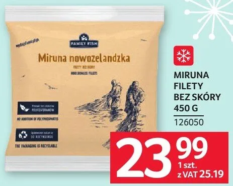 Filety miruna bez skóry 450 g promocja w Selgros