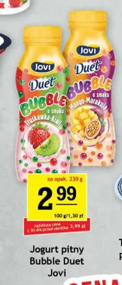 Jogurt pitny Bubble Duet truskawka-kiwi Jovi promocja w Gram Market