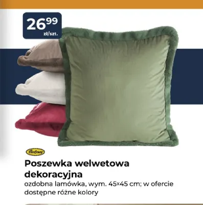 Poszewka welwetowa dekoracyjna ozdobna lamówka 45x45 cm Eurofirany promocja w PSB Mrówka