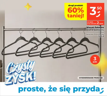 Wieszaki flokowane promocja w Dealz