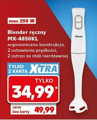 Blender ręczny MX-4850KL 250W ergonomiczna konstrukcja 2 ustawienia prędkości 2 ostrza ze stali nierdzewnej promocja w Kaufland