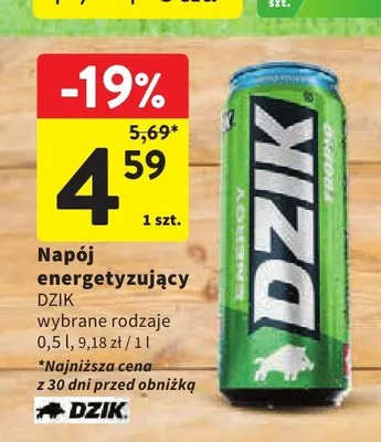 Napój energetyzujący Dzik promocja w Intermarche