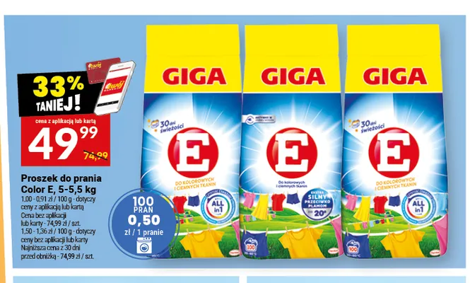 Proszek do prania Color E promocja w Twój Market