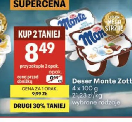 Deser Monte Zott 4-pak promocja w Delikatesy Centrum