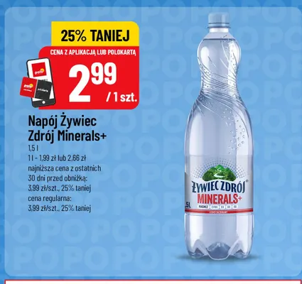 Napój Żywiec Zdrój Minerals+ promocja w POLOmarket