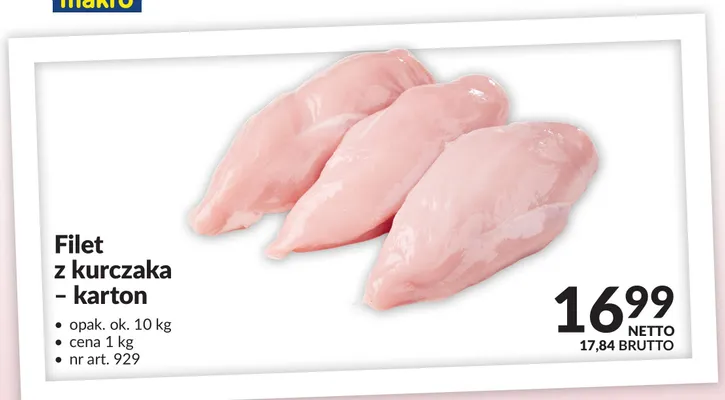 Filet z kurczaka - karton promocja w Makro