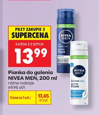 Pianka do golenia Nivea Men Sensitive Cool promocja w Biedronka