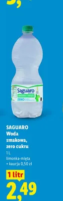 Woda smakowa zero cukru Saguaro limonka-mięta promocja w Lidl