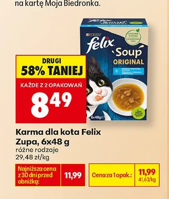 Karma dla kota Felix Soup Original promocja w Biedronka