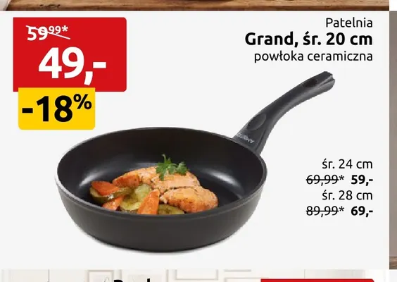 Patelnia Grand śr. 24 cm powłoka ceramiczna promocja w Black Red White
