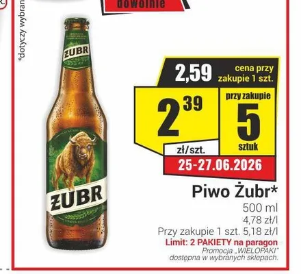 Piwo Żubr promocja w Delikatesy Sezam