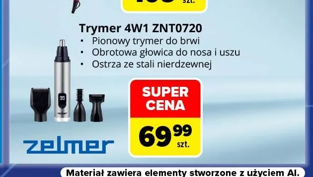 Trymer 4w1 ZNT0720 Zelmer promocja w Carrefour