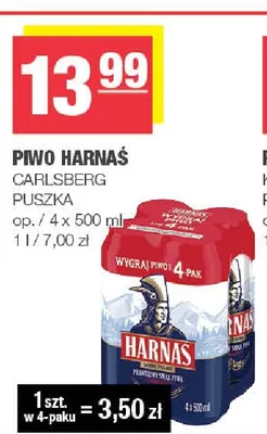 Piwo Harnaś 4-pak 500 ml promocja w SPAR