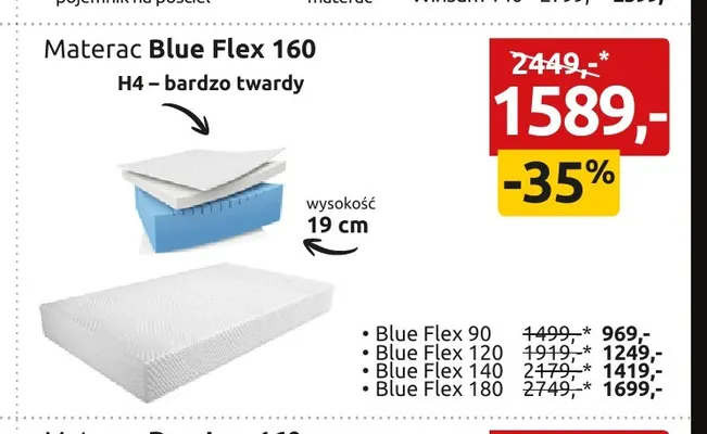 Materac Blue Flex 160 promocja w Black Red White