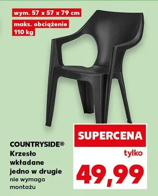 Krzesło wkładane jedno w drugie nie wymaga montażu promocja w Kaufland