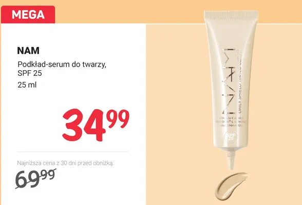 Podkład-serum do twarzy NAM SPF 25 promocja w Rossmann