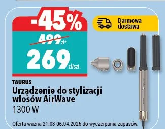 Urządzenie do stylizacji włosów AirWave 1300W promocja w Biedronka Home