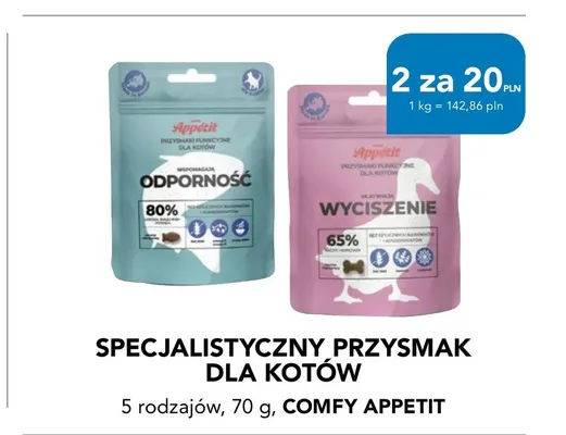 Specjalistyczny przysmak dla kotów Comfy Appetit promocja w Aquael zoo