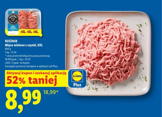 Mięso mielone z szynki XXL Rzeźnik promocja w Lidl