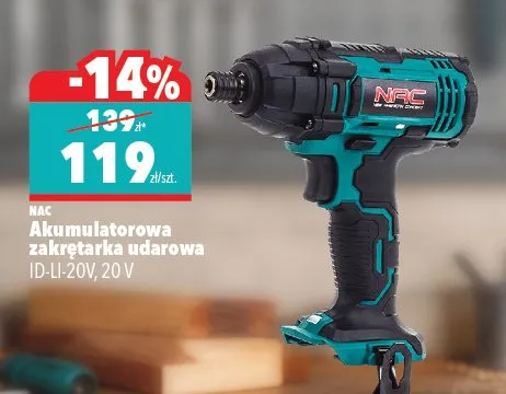Akumulatorowa zakrętarka udarowa ID-LI-20V, 20V promocja w Biedronka Home
