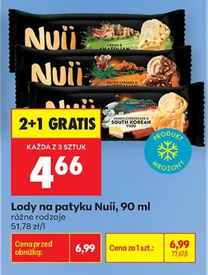 Lody na patyku Nuii 90 ml promocja w Biedronka